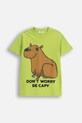 Coccodrillo t-shirt bawełniany dziecięcy nadruk zielony ZC5143218VBA