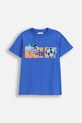 Coccodrillo t-shirt bawełniany dziecięcy nadruk niebieski ZC5143224VBA