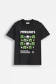Coccodrillo t-shirt bawełniany dziecięcy nadruk czarny ZC5143215LBD