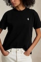 Βαμβακερό μπλουζάκι Polo Ralph Lauren μαύρο 211967104