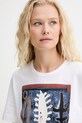 MUNTHE t-shirt bawełniany LACK biały 253110025360