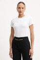 Βαμβακερό μπλουζάκι Elisabetta Franchi βαμβάκι λευκό MA00756E2