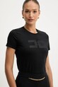 Βαμβακερό μπλουζάκι Elisabetta Franchi μαύρο MA00756E2