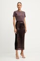 Βαμβακερό μπλουζάκι Elisabetta Franchi MA02856E2 μπορντό AW25