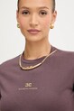 Βαμβακερό μπλουζάκι Elisabetta Franchi μπορντό MA02856E2