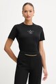 Βαμβακερό μπλουζάκι Elisabetta Franchi βαμβάκι μαύρο MA63D56E2