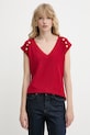 Morgan t-shirt elasztánnal piros DILI