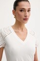 Morgan t-shirt bawełniany biały DMATY