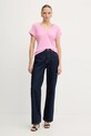 Morgan tricou din amestec de in DORINE roz SS25