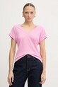 Odzież Morgan t-shirt z domieszką lnu DORINE różowy
