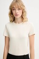 Βαμβακερό μπλουζάκι Calvin Klein LV044C216G μπεζ