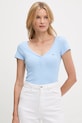 Tommy Jeans t-shirt z elastanem niebieski DW0DW20902