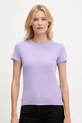 Tommy Jeans t-shirt bawełniany nadruk fioletowy DW0DW21164