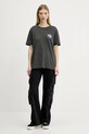 Bavlněné tričko Tommy Jeans DW0DW21358 šedá AW25