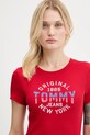 Tommy Jeans tricou rosu DW0DW21421