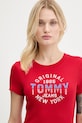 Tričko Tommy Jeans červená DW0DW21421