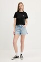 Tommy Jeans tricou din bumbac DW0DW21423 negru AW25