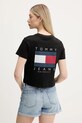 Îmbrăcăminte Tommy Jeans tricou din bumbac DW0DW21423 negru