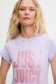 Juicy Couture t-shirt JUST JUICY HILTON T-SHIRT fioletowy JCNCT225456