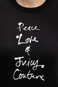 Juicy Couture t-shirt PEACE LOVE AND JUICY HILTON T-SHIRT JCNCT225458 czarny