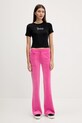 Juicy Couture t-shirt SHEER FITTED TEE JCWCT225301 czarny AW25