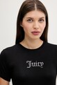Juicy Couture t-shirt SHEER FITTED TEE fekete JCWCT225301