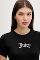 Kratka majica Juicy Couture SHEER FITTED TEE črna JCWCT225301