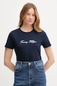 Хлопковая футболка Tommy Hilfiger regular тёмно-синий WW0WW47210