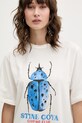 Stine Goya t-shirt bawełniany beżowy SG.AW25.T009.2243