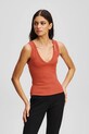 Karl Lagerfeld top bawełniany bawełna pomarańczowy A3W17005