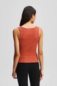 Karl Lagerfeld top bawełniany A3W17005 pomarańczowy AW25