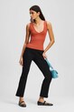 Karl Lagerfeld top bawełniany pomarańczowy A3W17005