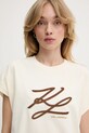 Karl Lagerfeld tricou din bumbac bej A3W17014