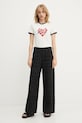 Karl Lagerfeld t-shirt bawełniany A3W17015 beżowy AW25