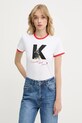 Karl Lagerfeld t-shirt bawełniany KL X DISNEY nadruk biały A3W17089