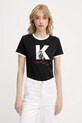 Karl Lagerfeld t-shirt bawełniany KL X DISNEY nadruk czarny A3W17089