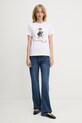 Karl Lagerfeld tricou din bumbac KL X DISNEY A3W17090 alb AW25