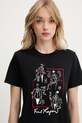 Karl Lagerfeld pamut póló fekete A3W17099