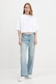 Памучна тениска Calvin Klein Jeans LV047C202G бял AW25
