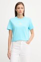 Хлопковая футболка Calvin Klein Jeans хлопок бирюзовый LV047C856G