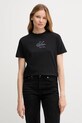 Βαμβακερό μπλουζάκι Calvin Klein Jeans στάμπα μαύρο LV047C863G