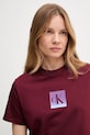 Îmbrăcăminte Calvin Klein Jeans tricou din bumbac LV047C864G burgundia