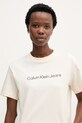 Calvin Klein Jeans tricou de damă din bumbac bej LV047C912G