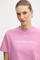 Calvin Klein Jeans t-shirt bawełniany różowy LV047C912G