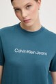 Calvin Klein Jeans t-shirt bawełniany turkusowy LV047C912G