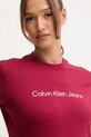 Bavlněné tričko Calvin Klein Jeans burgundské LV047C912G