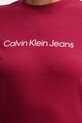 Bavlněné tričko Calvin Klein Jeans LV047C912G burgundské