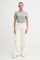 Calvin Klein Jeans t-shirt damski bawełniany LV047C912G zielony SS26