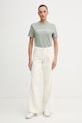Calvin Klein Jeans t-shirt damski bawełniany LV047C912G zielony SS26