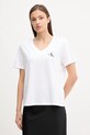 Bavlněné tričko Calvin Klein Jeans 2-pack hladký bílá LV047C906G